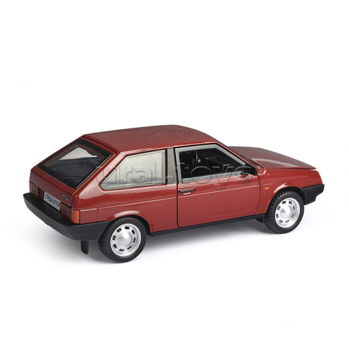 LADA ВАЗ 2108 16,7 см, (свет-звук, дв, кап, баг, бордовый) инерц., в коробке