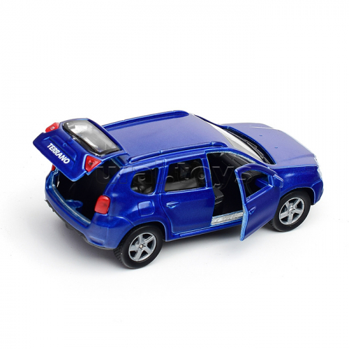 Машина металл Nissan Terrano, 12 см, (дв., багаж., синий)инерц., в коробке
