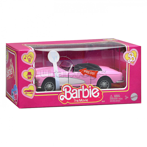 Модель металл Кабриолет Barbie 12см, (двери, свет-звук ) инерц., в коробке