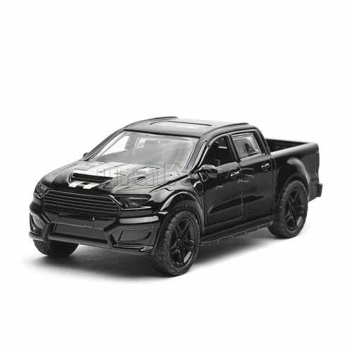 Чёрная инерционная машинка Пикап с принтом die-cast, 1:32, открывающиеся двери