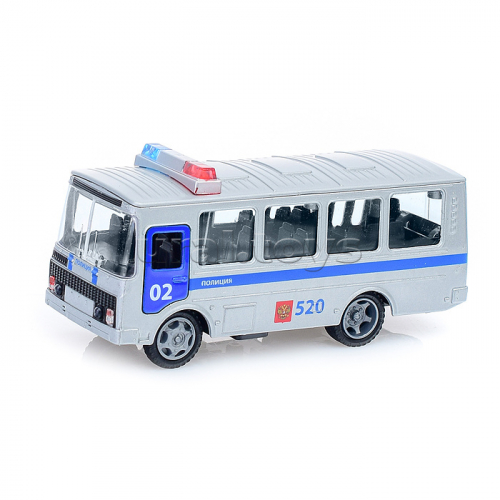 Машина металл ПАЗ 3205 14 см, (свет-звук, дв., багажник) инерц., в коробке