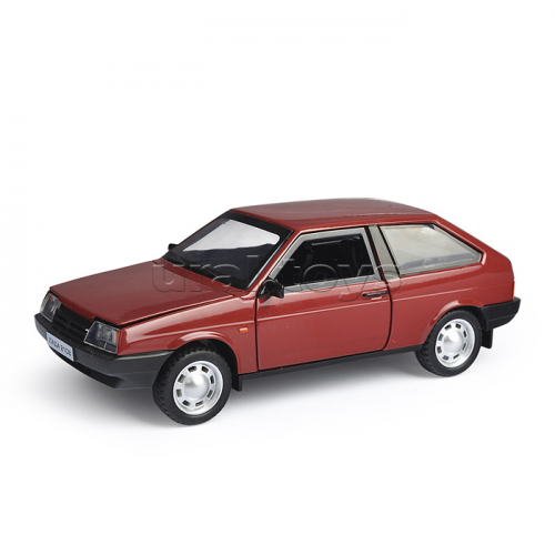 LADA ВАЗ 2108 16,7 см, (свет-звук, дв, кап, баг, бордовый) инерц., в коробке
