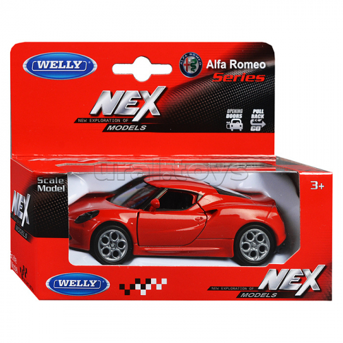 Машинка 1:38 Alfa Romeo 4C, пруж. мех., цв. в асс.
