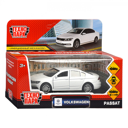 Машина металл Volkswagen passat 12 см, двери, багаж, инерц, белый