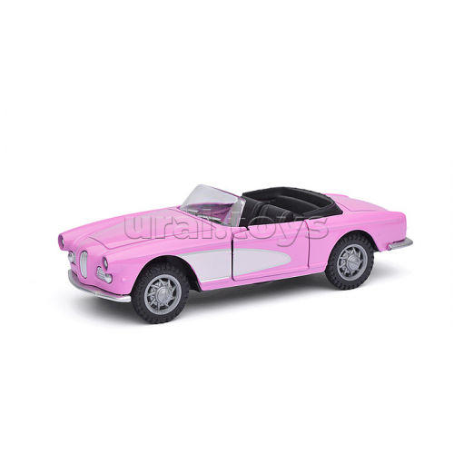 Модель металл Кабриолет Barbie 12см, (двери, свет-звук ) инерц., в коробке