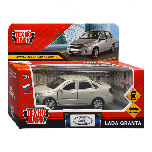 Машина металл LADA granta 11,5 см, (двери, серебристый) инерц, в коробке