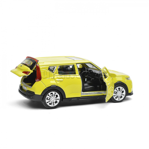 Машина металл KIA soul длина 12 см, двери, багаж., инерц, салатовый