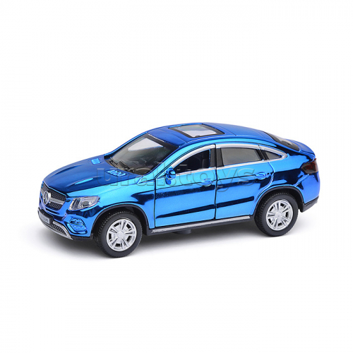 Машина металл Mercedes-Benz Gle Coupe 12 см, (откр. двери, синий хром) в коробке