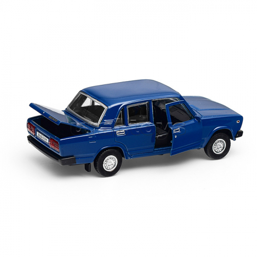 Машина металл LADA ВАЗ-2105 1997 12cm, (двери, багаж, темно-синий)инерц., в коробке