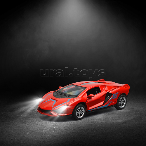 Модель металл lamborghini Sian 14.9см., 1:32 ( свет-звук, двери, багаж.) инерц., в коробке
