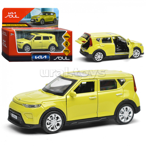 Машина металл KIA soul длина 12 см, двери, багаж., инерц, салатовый
