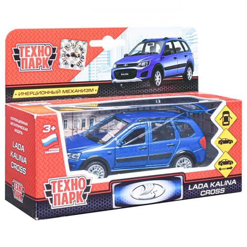 Машина металл. LADA Kalina cross 12 см, (двери, багаж,) инерц., коробке