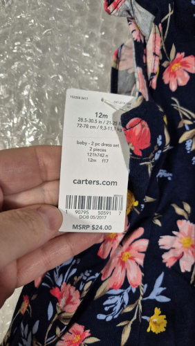 Carters комплект платье-боди+кофта