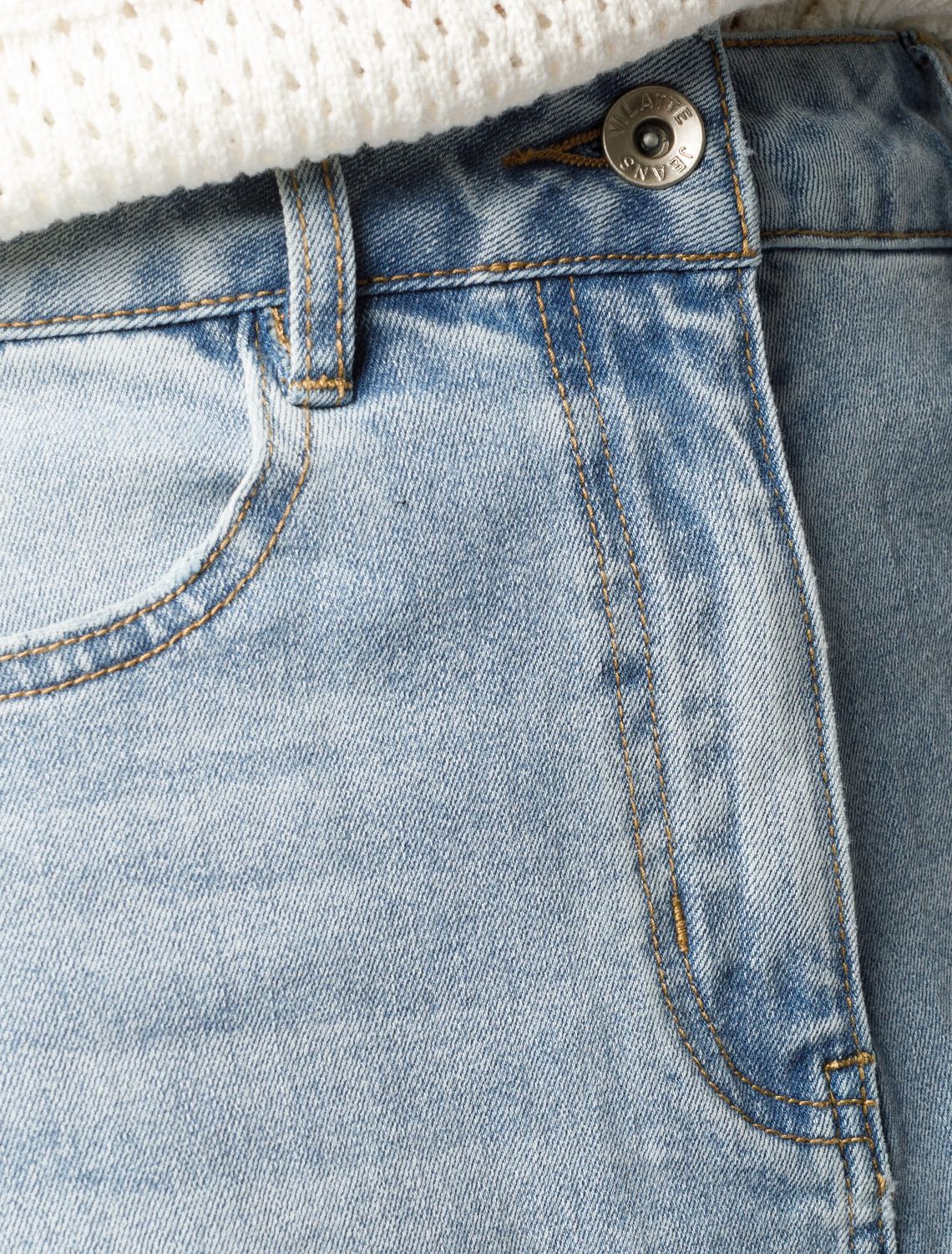 Юбка А-силуэта из эластичного денима D56.118 голубой