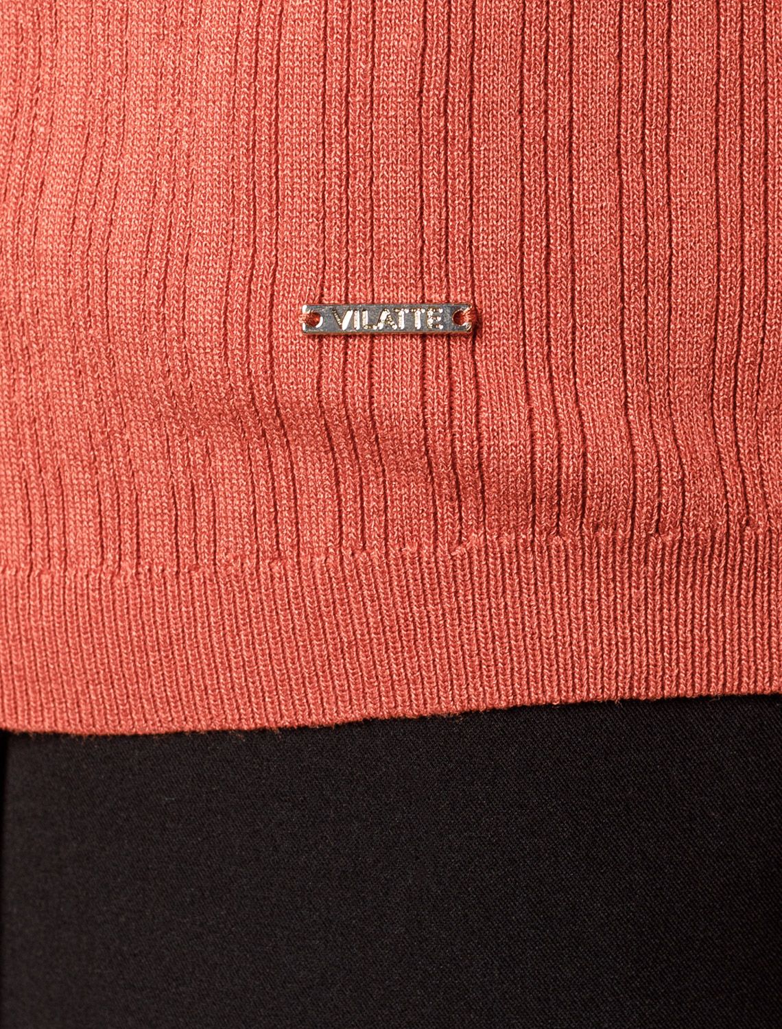 Джемпер тонкой вязки из вискозы с нейлоном D39.347 терракотовый