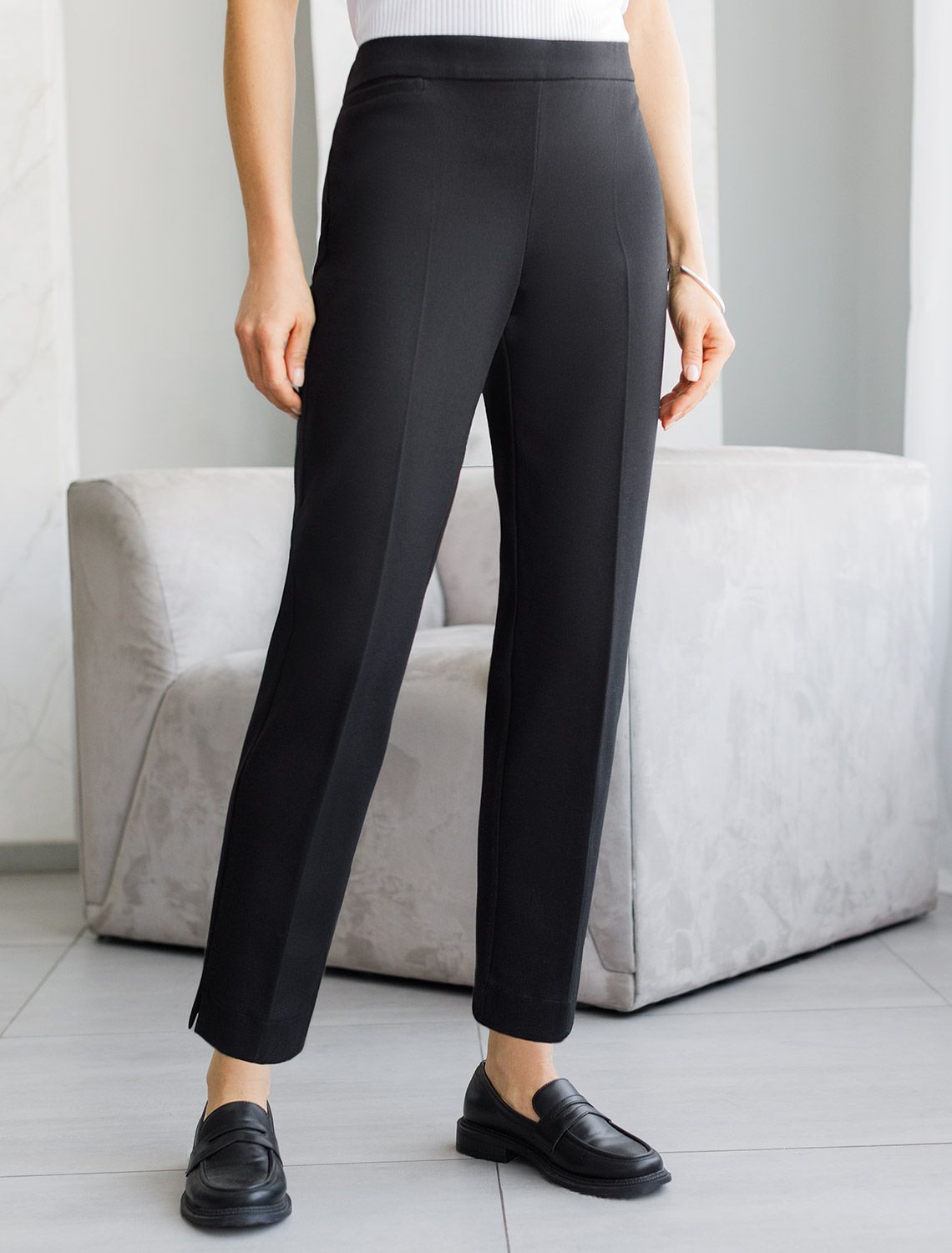 Брюки-дудочки из джерси D44.146 черный