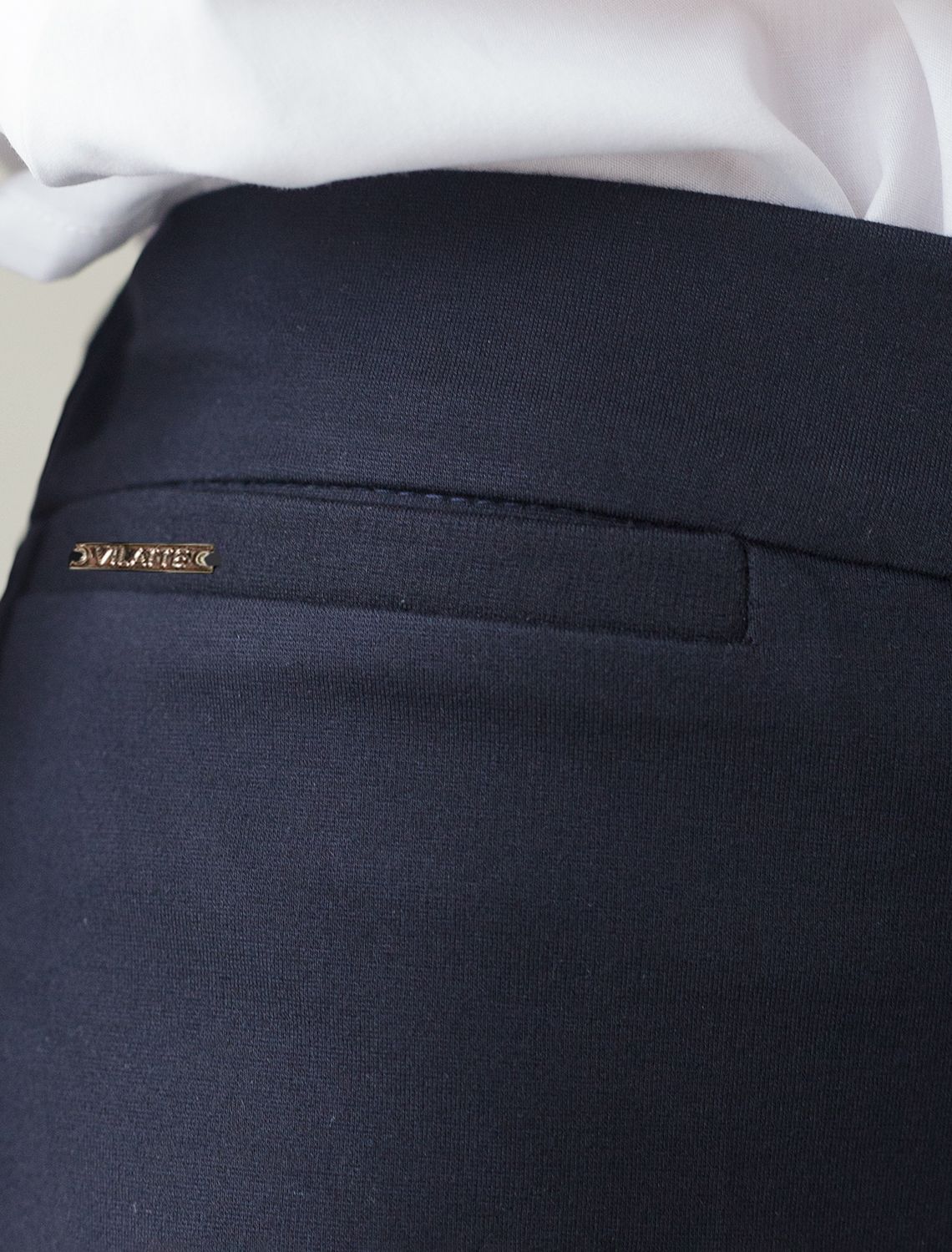 Брюки-дудочки из джерси D44.146 темно-синий