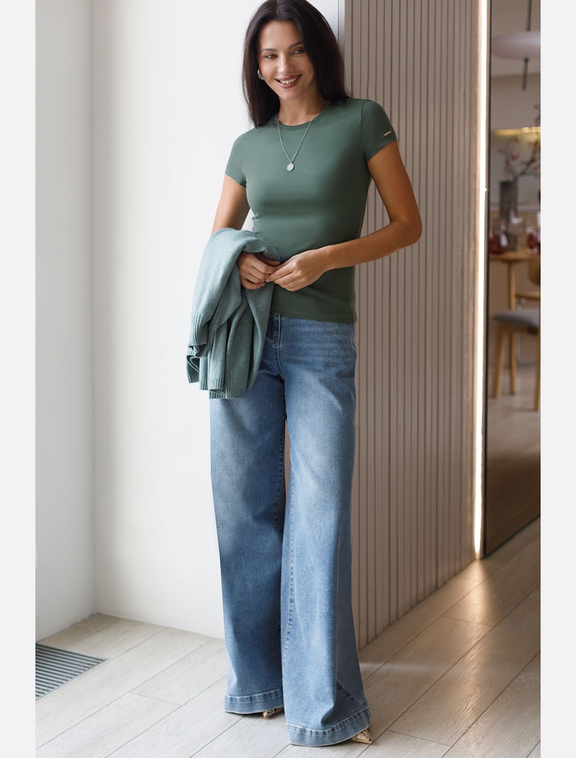 Футболка из премиального хлопка D49.111 оливковый