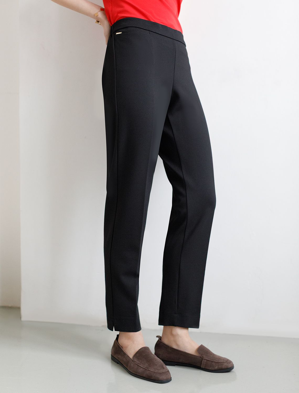 Брюки-дудочки из джерси D44.146 черный