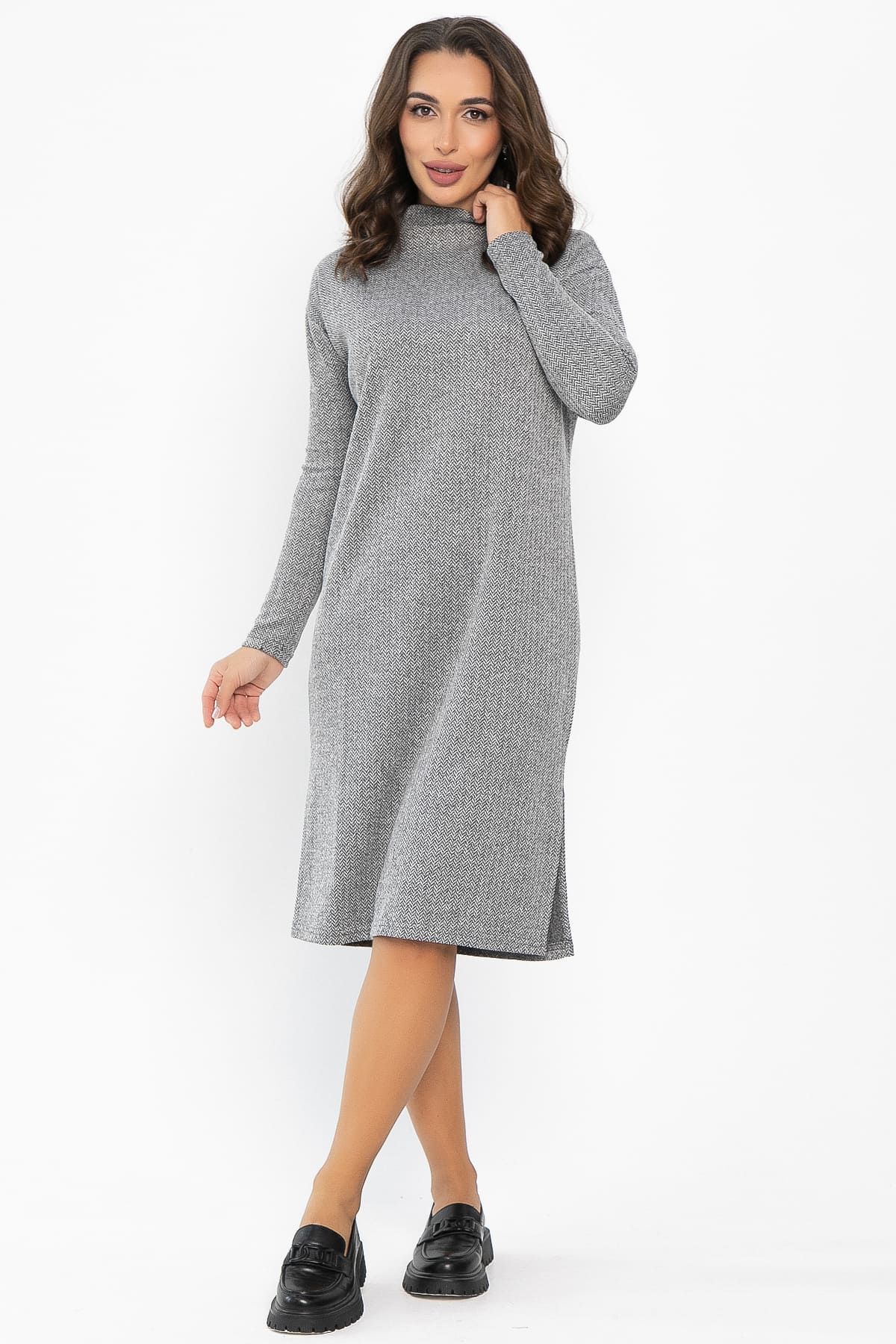 Платье В ритме мегаполиса (серое) П14056-33М