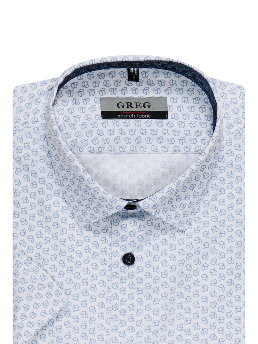 Сорочка мужская короткий рукав GREG 123/207/0483/ZN/1p STRETCH_V
