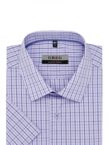 Сорочка мужская короткий рукав GREG 725/208/3303/Z/1 STRETCH