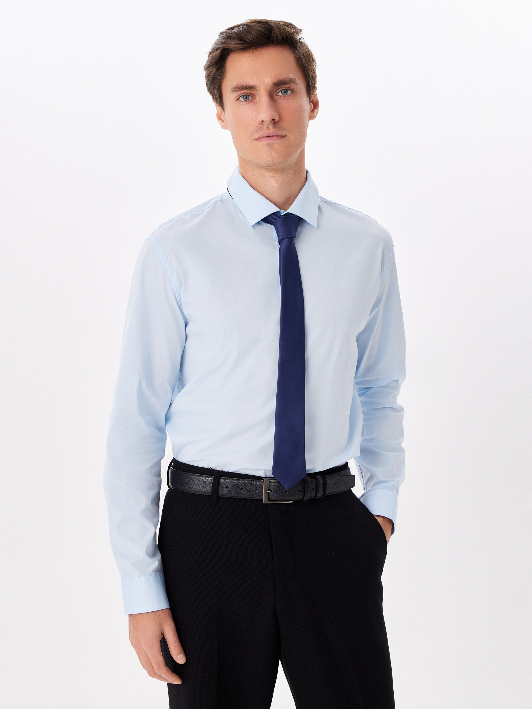 Сорочка мужская длинный рукав GREG 210/237/BL/ZN STRETCH_V