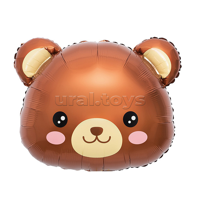 Шар (24''/61 см) Фигура, Голова, Милый медведь, 1 шт. в уп.
