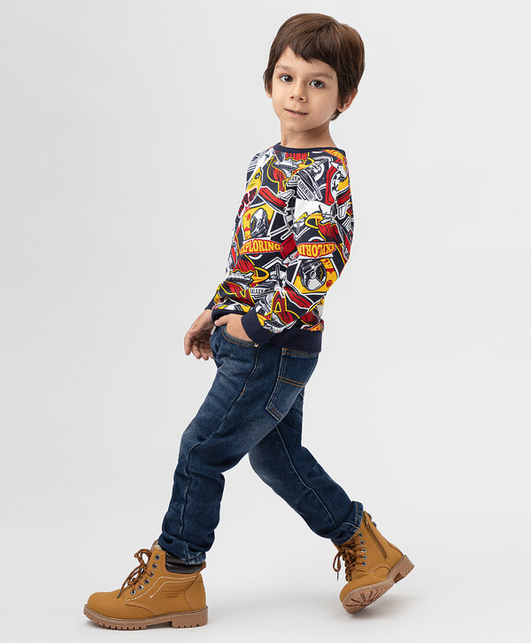 Джинсы dad fit подкладкой синие