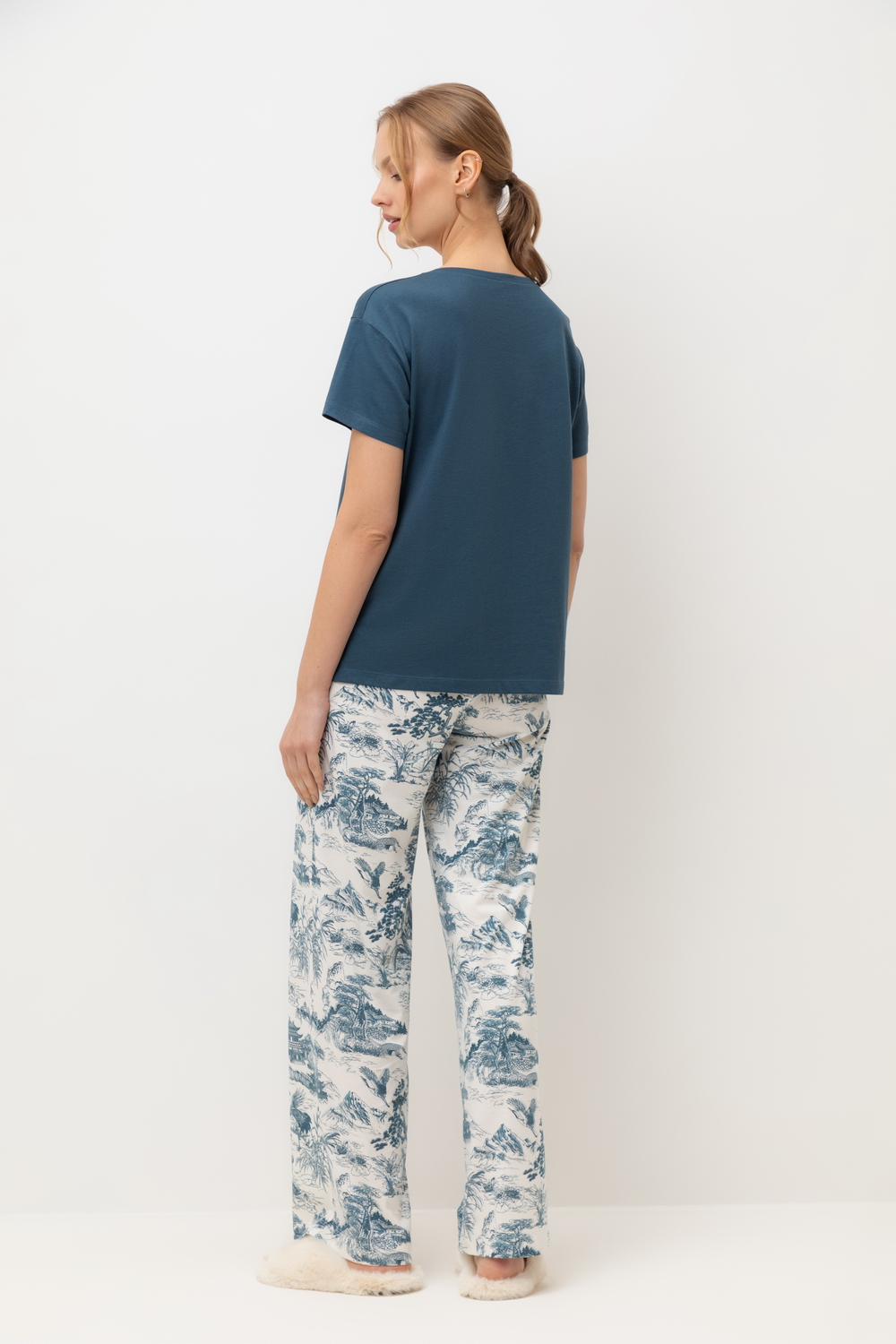 VN Пижама Е 20186 синий орион, японский сад VN