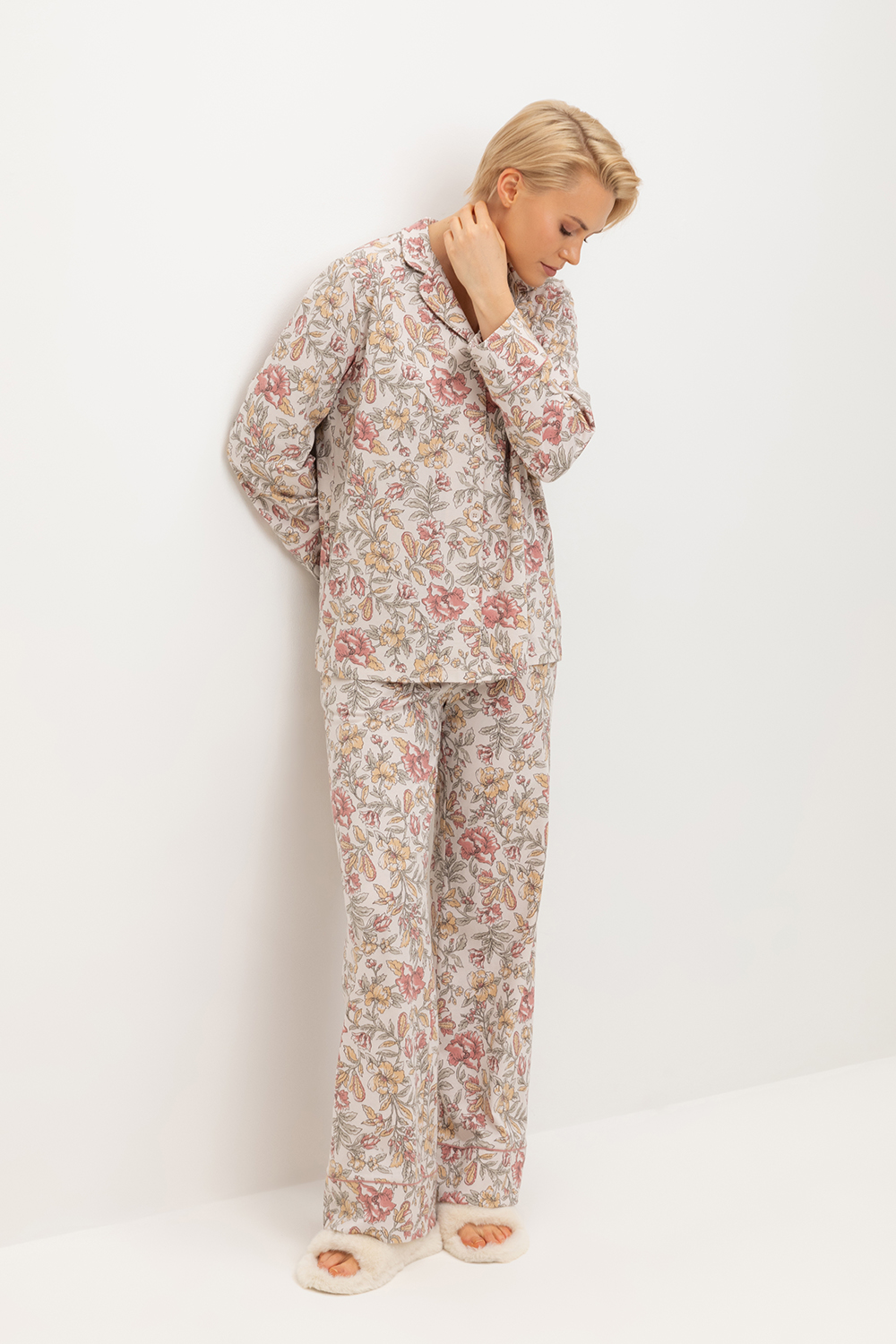 VN Пижама Е 20171 бежевый, античные цветы VN