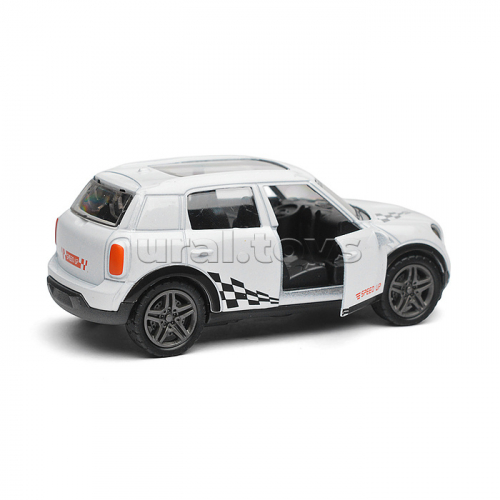 Белая инерционная машинка Хэтчбэк die-cast,1:32, открывающиеся двери