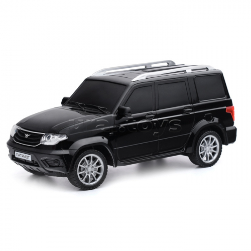 Машина р/у UAZ Патриот 19 см, (свет, черн) в коробке