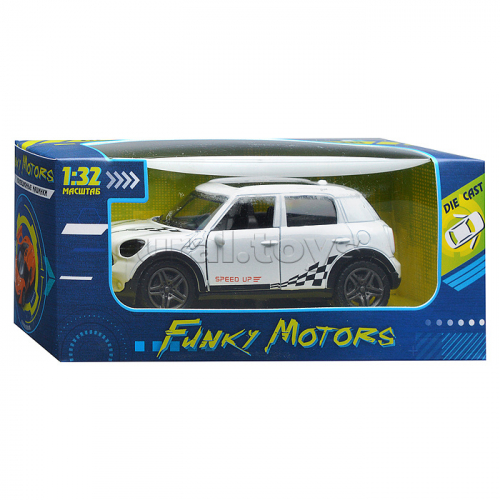 Белая инерционная машинка Хэтчбэк die-cast,1:32, открывающиеся двери