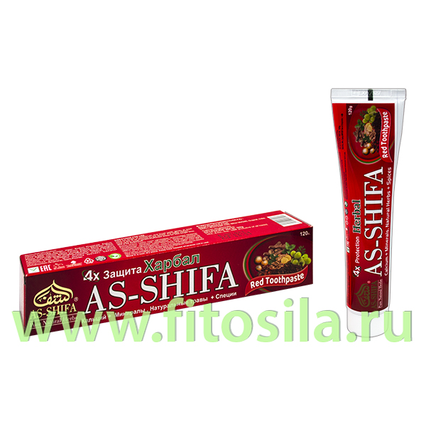 Зубная паста натуральная 120 гр. AS-SHIFA РЕД