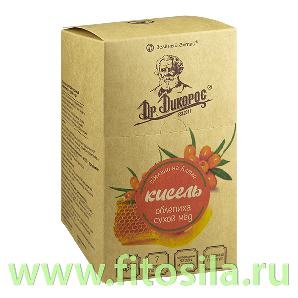 Кисель сухой растворимый «Облепиха и сухой мед» 7стиков по 20гр