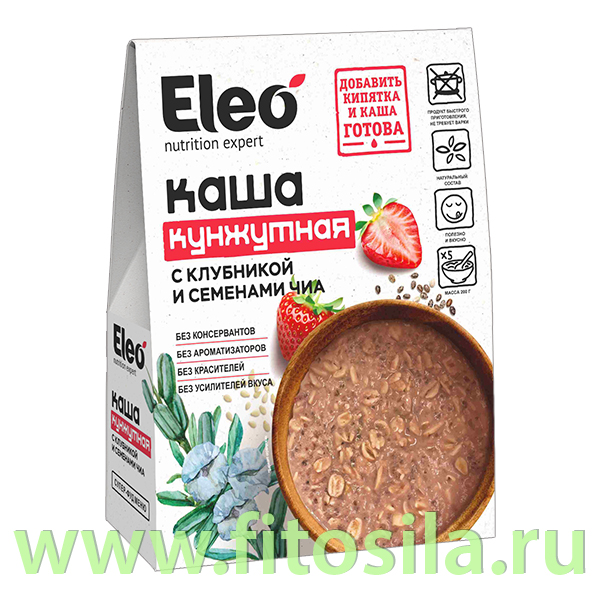 Каша кунжутная с клубникой и семенами чиа, 200 гр. (5*40гр.) Eleo Специалист