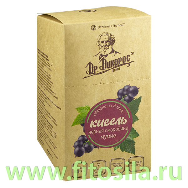 Кисель сухой растворимый «Черная смородина и мумие» 7стиков по 20гр