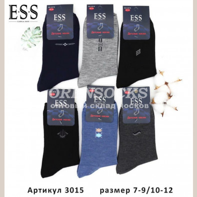 ПОДРОСТКОВЫЕ НОСКИ НА МАЛЬЧИКА ХЛОПОК С ЛАЙКРОЙ ESS АССОРТИ 3015