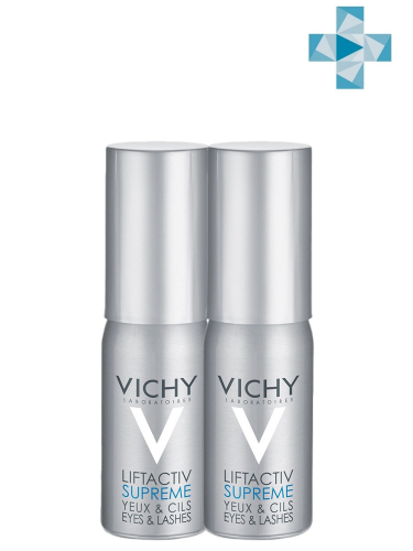 VICHY Сыворотка Дерморесурс 10 Глаза & Ресницы Liftactiv, 15 мл х 2 шт