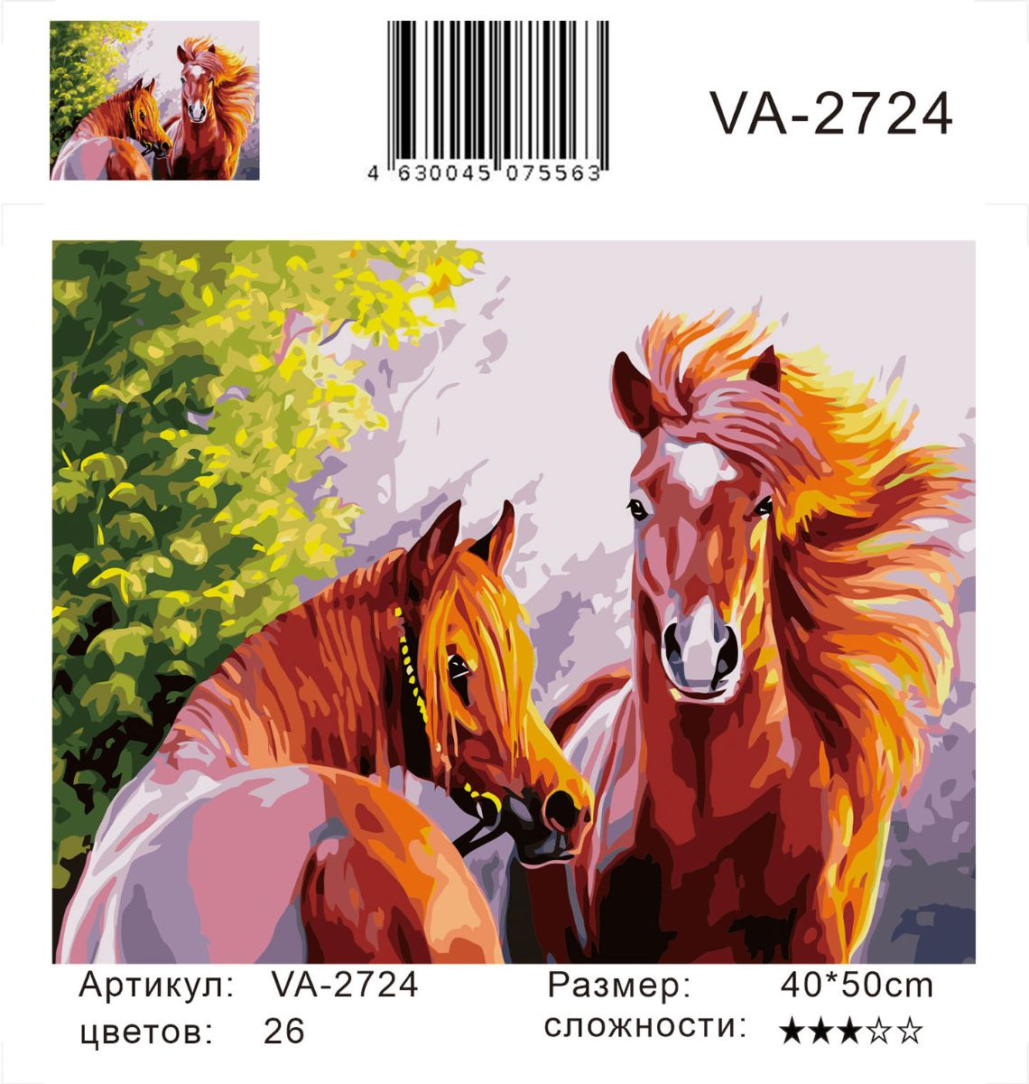 Картина по номерам на холсте и подрамнике 40х50 см