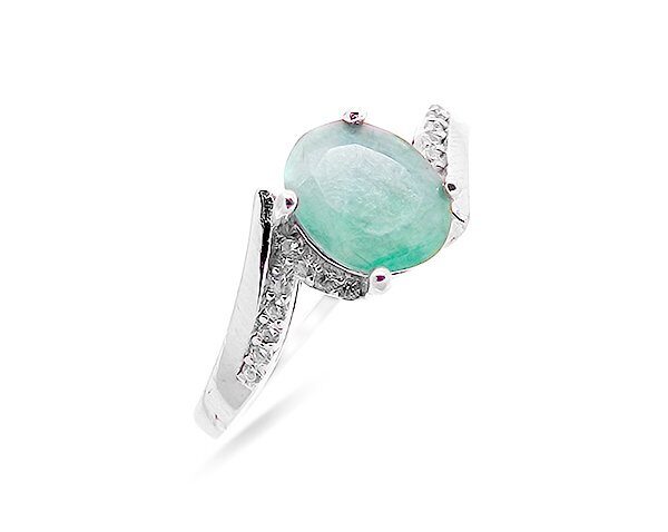 Кольцо из серебра изумруд берилл, SL-RIC61