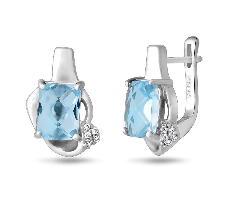 Серьги из серебра топаз, Весна
