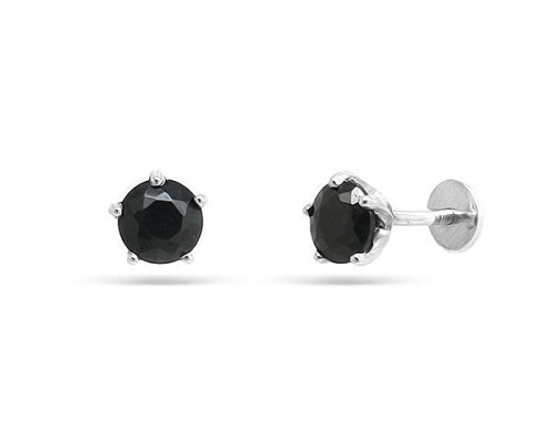 Серьги из серебра сапфир корунд, Ю-25003р
