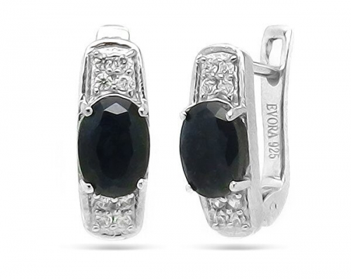 Серьги из серебра сапфир корунд, Фелиса
