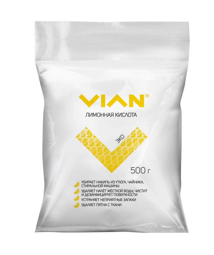 99 р. 160р. Лимонная кислота VIAN, 500 г