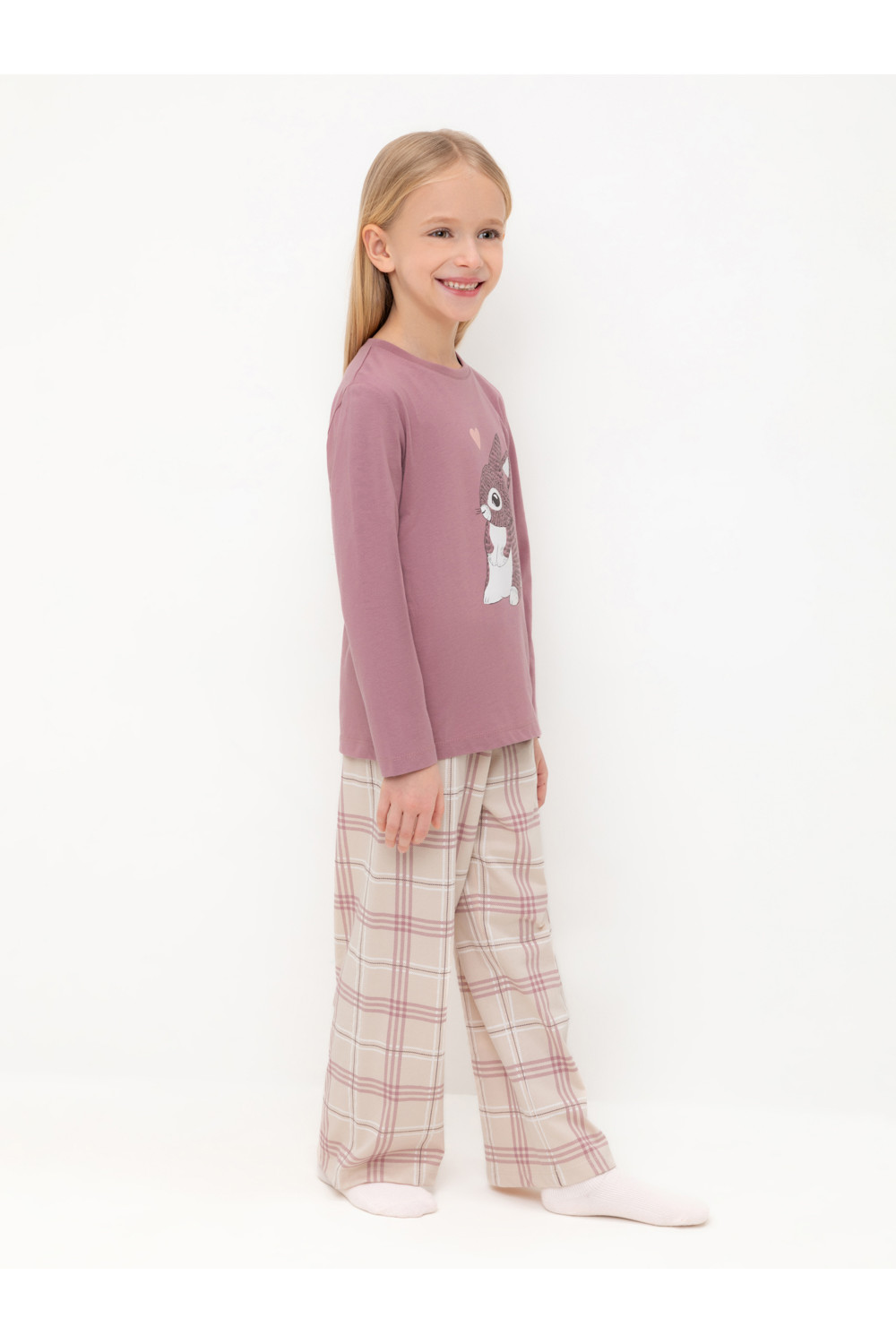 Crockid Пижама К 1623 морозная вишня, текстильная клетка Crockid