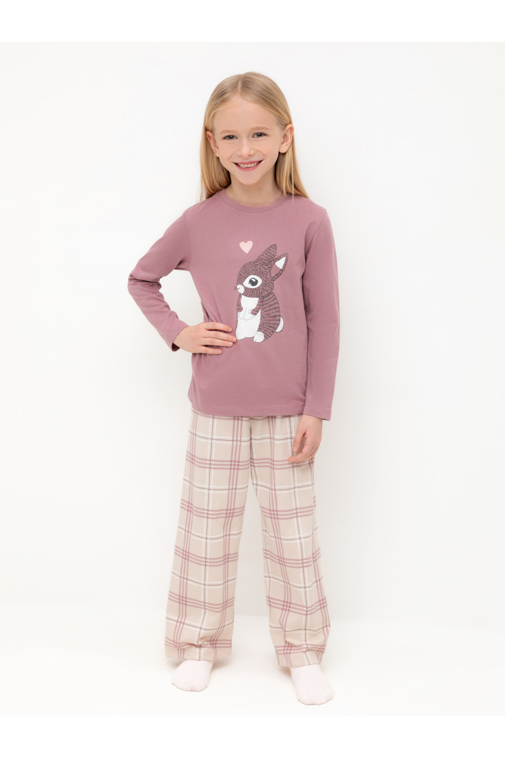 Crockid Пижама К 1623 морозная вишня, текстильная клетка Crockid