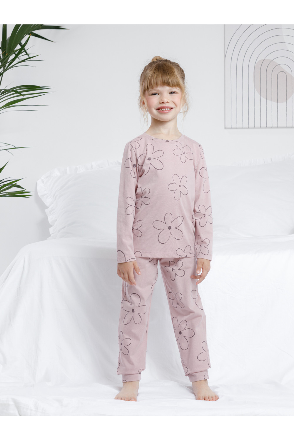 Crockid Пижама К 1561 розово-сиреневый, контурные цветы Crockid