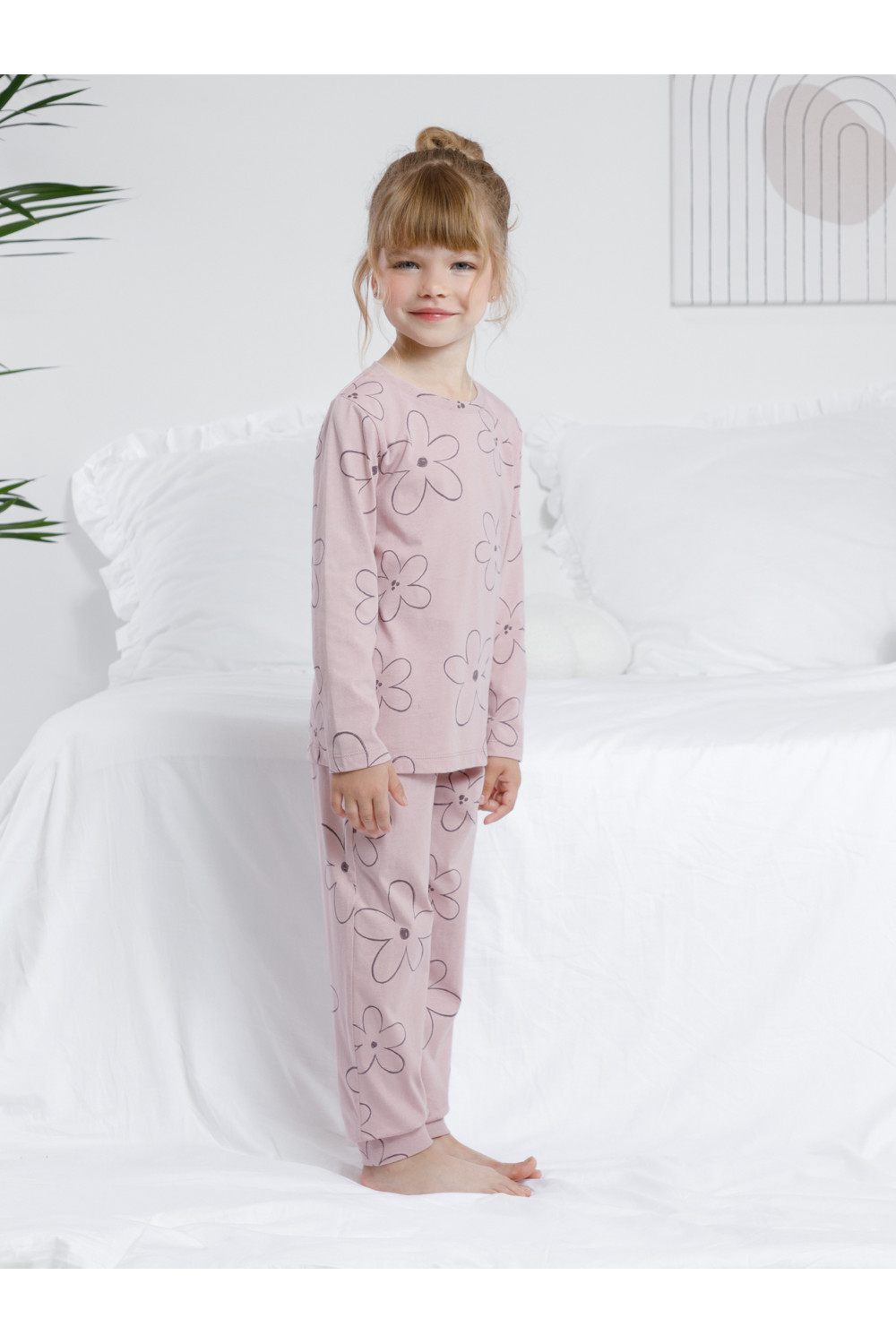 Crockid Пижама К 1561 розово-сиреневый, контурные цветы Crockid